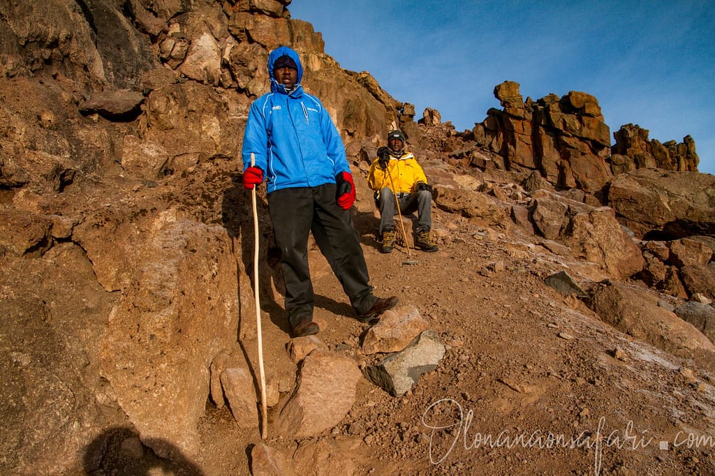 Descending from Lenana - Mount Kenya